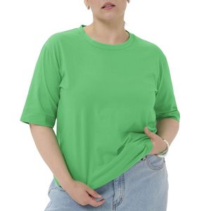 Wholesale Custom Oversized Women T Shirt 100% Cotton <b>Plus</b> <b>Size</b> Blank White <b>Graphic</b> <b>Tee</b> OEM ODM Streetwear Tops - Product Image 3