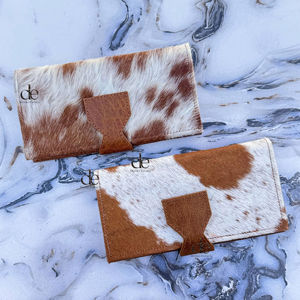 Portefeuille en cuir de fourrure de vachette embrayage cheveux sur peau fourrure multi-usages sac à main en cuir de veau pochette pochette Western femmes utilise pochette - Product Image 1