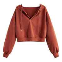 Sweat-shirt à capuche court décontracté pour femme Apparelzest, hiver, manches longues, tissu respirant et écologique, personnalisable