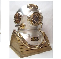 Casque de plongée en laiton antique, Marque V de la marine américaine, plongée sous-marine, 18 pouces