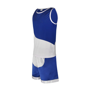 Wholesale Martial Arts Kick Boxing Uniform White And Blue Color Quick Dry Boxing Uniform For <b>Boxer</b> Kickboxing Vest Sets - Product Image 1