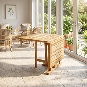 new modern minimalist teak wood drop leaf <b>folding</b> table indoor outdoor patio space saving <b>desk</b> living room furniture collections - Product Image 4