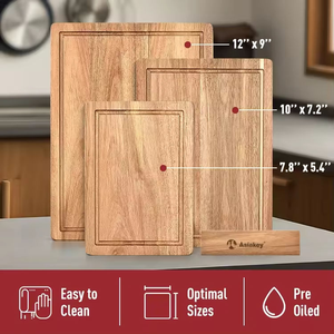 เขียงไม้เนื้อหนาพิเศษ 3 ชิ้น ดีไซน์พิเศษ ไม้กระถินณรงค์แบบ End Grain - Product Image 2