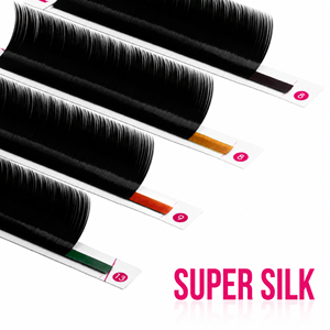 Extensions de cils Charmlash en gros, plateaux de cils en soie noire, extensions de cils courbure LC, noir intense, plateau de longueurs mixtes et denses - Product Image 1