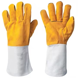 Gants de soudage en cuir de vachette renforcé, résistants aux flammes, pour la protection des mains et des bras lors du barbecue - Product Image 1