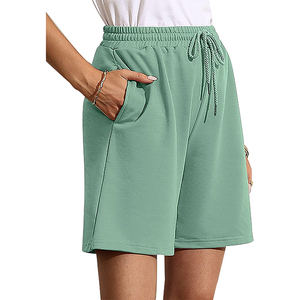 Shorts en polaire classiques pour femmes à taille haute avec poches, respirants et tendance avec motifs décoratifs - Prix - Product Image 1