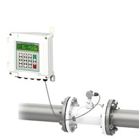 Pengukur Aliran Ultrasonik Baja Tahan Karat Sistem Jepit untuk Air & Oli Suhu Tinggi, LCD, Terpasang di Dinding, OEM