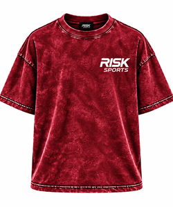 Camiseta Deportiva RISK SPORTS para Hombre, Corte Holgado, Cuello Redondo, Manga Corta, Estilo Urbano, Estampado con Logotipo Frontal - Product Image 1