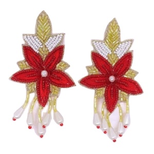 Pendientes Bordados con Diseño de Flores Coloridas, Joyería de Moda, Cuentas de Semillas, Hechos a Mano por MD HANDICRAFTS - Product Image 1
