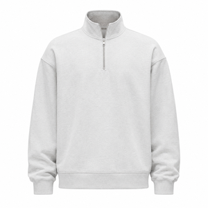 Sweat-shirt personnalisé pour homme à col zippé, en mélange de coton premium, pull demi-zippé, décontracté, pour le sport et l'entraînement, vêtements de gym, fabricant OEM ODM - Product Image 1