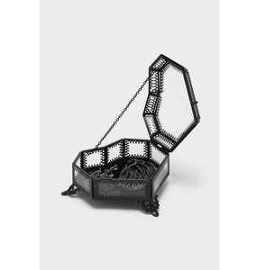 High Quality Black Metal Glass Jewelry Box <b>Display</b> <b>Case</b> with High Quality Customizable Size Storage Organizer Box - Product Image 3