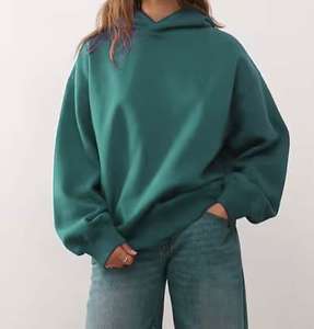 Sudadera con Capucha Extra Grande para Mujer, Invierno, Logotipo Personalizado OEM, Tejido Grueso de Algodón y Felpa, Estilo Holgado, Ropa Urbana - Product Image 2