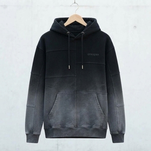 <b>Mens</b> <b>Black</b> Ombre Pullover Hoodie Fleece <b>Sweatshirt</b> Custom Logo Streetwear Casual Heavyweight Hooded Top - Product Image 1
