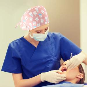 Wholesale Purple Cotton Surgical <b>Cap</b> Plain Color Medical <b>Scrub</b> Hat with Needle Detection for Men Doctors Nurses Hospital Staff - Product Image 1