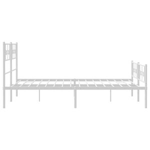 Cadre de lit double en acier thermolaqué blanc – Catégorie de produits : Lits métalliques - Product Image 6