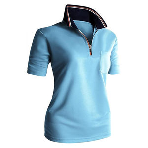 Men's <b>Light</b> Blue Short Sleeve for Shirt Solid Color Regular Fit Zip Front Formal Style Jersey Fabric - Product Image 4
