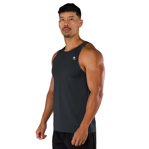 Camiseta sin mangas para hombre, ajuste muscular, para gimnasio, entrenamiento, fitness, color azul medianoche, rendimiento, OEM, al por mayor - Product Image 4