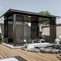 Pérgola Comercial de Aluminio para Exteriores, Techo Bioclimático Ajustable, Pabellón Impermeable
