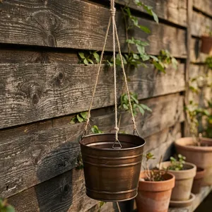Artisan Design Metal Hanging <b>Plant</b> <b>Pot</b> <b>Rectangle</b> Handmade Garden Decor Customized Capacity P935 Modern Decorative - Product Image 1