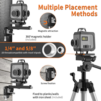 Niveau laser rotatif multifonction avec écran numérique Outils de construction d'arpentage