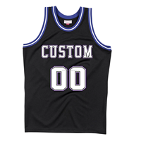Jersey Basket Hitam Custom untuk Sablon Layar, Tank Top Unisex, Bahan Polyester Ringan, Bernapas, Cepat Kering, Ukuran Dewasa