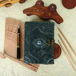 Vintage Hocus Pocus Spellbook Diary Evil Eye Witch Props Hardbound Leather Journal <b>Notebook</b> Horror <b>Blank</b> Gift Idea - Product Image 4