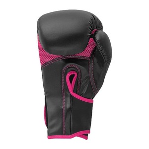 Guantes de Boxeo de Piel Sintética Negra con Ribete Rosa, Cierre de Velcro, Equipo de Entrenamiento para Adultos Unisex, Diseño Transpirable - Product Image 4