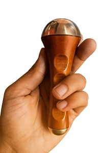 Varita de masaje Kansa para rostro, pies y cuerpo con mango de madera natural, herramienta de belleza ayurvédica para desintoxicación facial y yoga. - Product Image 6
