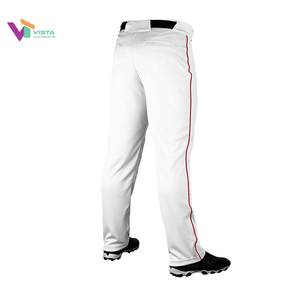 Pantalones de Béisbol Blancos, Uniforme Deportivo con Franja Lateral Roja, 100% Poliéster, para Invierno, Entrenamiento y Partidos - Product Image 1