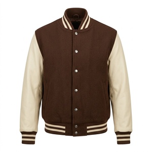 <b>Men's</b> Black <b>Suede</b> Varsity <b>Jacket</b> Turn-down Collar Button Front Regular Fit Preppy Style Autumn Solid Color - Product Image 1