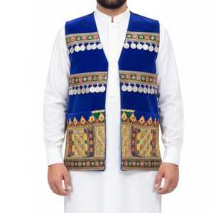 Chaleco Afgano Clásico para Hombre, Hecho a Mano, Transpirable, de Secado Rápido, de Lana, Informal, sin Mangas, Cómodo, para Otoño, con Encaje, Tradicional, para Mehndi - Product Image 4