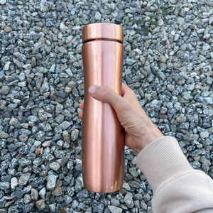 Handcrafted Copper Water Bottle Floral Hand Painted Design Sea <b>Foam</b> Color Anti-Slip Leak-Proof Reusable Eco-Friendly for Travel - Product Image 5