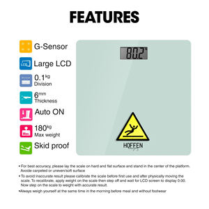 Balance connectée intelligente pour la composition corporelle, 180 kg, grand écran couleur, verre trempé, indication de batterie faible, pour la maison et la salle de sport - Product Image 4