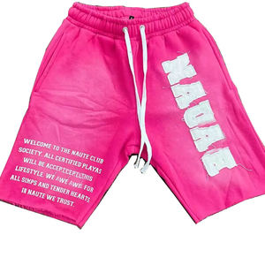 Custom Distressed Acid Wash Heavyweight Cotton Worsted Breathable <b>Quick</b> <b>Dry</b> Drawstring Closure Streetwear <b>Men</b> Raw Edge <b>Shorts</b> - Product Image 1
