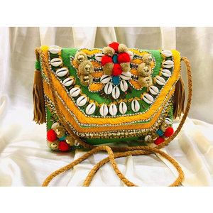 Banjara Indian Vintage Tribal Boho Gypsy Ethnic Clutch Purse Bag Handmade Embroidered Mirror Work Hippie Festival Wallet - Product Image 3