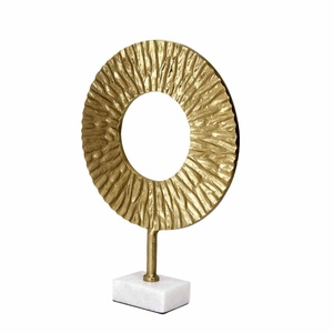 Trendy Gold Aluminum Sculpture Modern Figure Abstract Geometric Artistic Eco-Friendly Handmade Durable Tabletop <b>Decor</b> for Living - Product Image 4
