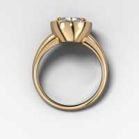 Bague de fiançailles solitaire ovale en diamant de laboratoire de 4 carats, sertie clos, en or massif 14K 18K, pour femme, certifiée IGI, clarté VS