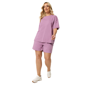 Fabricant de t-shirts et shorts pour femmes sur mesure, vente en gros, vêtements de sport décontractés d'été en deux pièces, vêtements de sport pour la salle de sport, la course à pied - Product Image 1