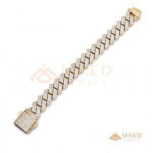 Pulsera de Oro con Eslabones en Forma de V, Pulsera de Cadena Fina con Moissanita, Joyería de Moda para Uso Diario, Estilo Regalo Miami Chicago - Product Image 6