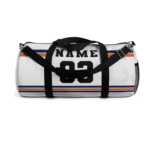 Bolsa Deportiva Blanca Personalizada con Rayas Azules y Naranjas, para Equipamiento Deportivo, de Nailon, con Capacidad de 30-40L, para Jugadores y Entrenadores - Product Image 5