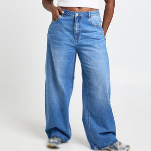 Proveedor de Ropa al por Mayor Directo de Fábrica: Jeans Rectos de Mezclilla para Mujer, Estilo Urbano, con Bordado Personalizado, Ecológicos, Transpirables, MOQ Bajo - Product Image 2