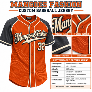 Maillot de baseball imprimé personnalisable unisexe col en V boutonné manches courtes séchage rapide évacuation de l'humidité respirant antibactérien 100% - Product Image 6