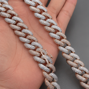 Cadena de Eslabones Cubanos Miami de Plata de Ley 925 con Diamantes Personalizados y Moissanita, Estilo Hip Hop, Joyería Fina de Alta Calidad - Product Image 3