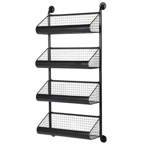 Decorative Iron Metal Wall Hanging <b>Basket</b> For Rustic Home Decor And Organized Wall Storage Display - Product Image 4