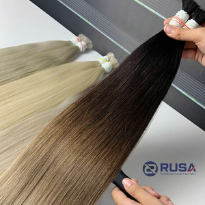 ผมต่อเวียดนามแท้ Rusa แบบเส้นใหญ่  ถักด้วยเครื่องจักร  แบบ Double Weft  หนาพิเศษ 100 กรัม  ปลายผมเต็ม  ทุกสี  แบบ 1 พันเส้น - Product Image 3