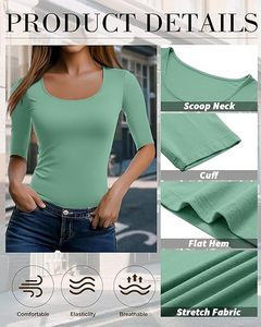 Fabriqué en tissu polyester extensible avec un col rond mignon, des manches courtes et un confort optimal toute la journée. - Product Image 3