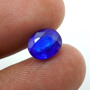 HAYAAT GEMS HG-0016, Gema de Zafiro Azul Ovalado de 3 Quilates, Zafiro Natural Facetado Suelto (9.5X8X5MM) - Product Image 2