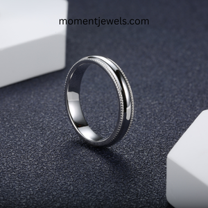 Anillo de Boda de Titanio con Baño de Zinc Negro, Diseño Flamingo, 3.6 mm de Ancho, Joyería Unisex para Aniversario, Personalizable - Product Image 5
