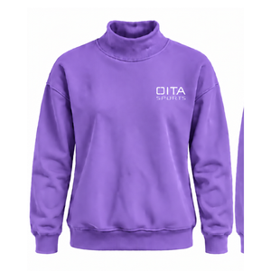 Sudadera de cuello alto para mujer, color morado amatista, manga larga, holgada, de forro polar, estilo casual, para invierno, ropa de calle, moda - Product Image 1