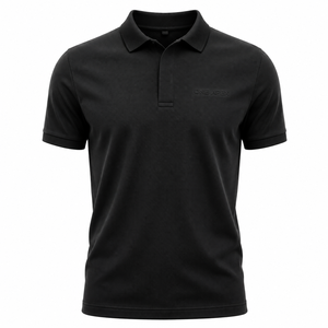 Polo Negro de Lujo Personalizado para Hombre, Camiseta de Poliéster Piqué Premium que Absorbe la Humedad, Logotipo de Silicona, Uniforme Corporativo para Golf, Tenis, OEM, ODM - Product Image 1